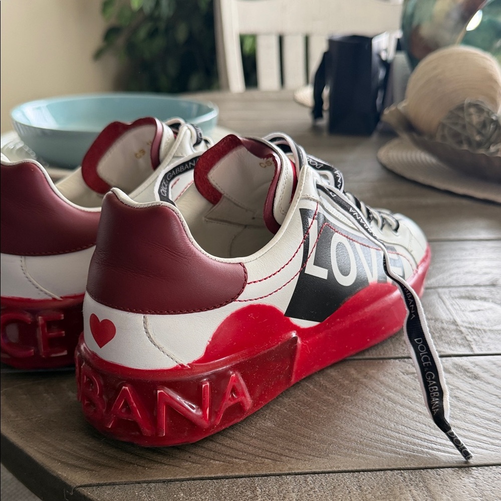Dolce Gabbana Love Graphic Sneakers with Red Soles - Picture 7 of 13